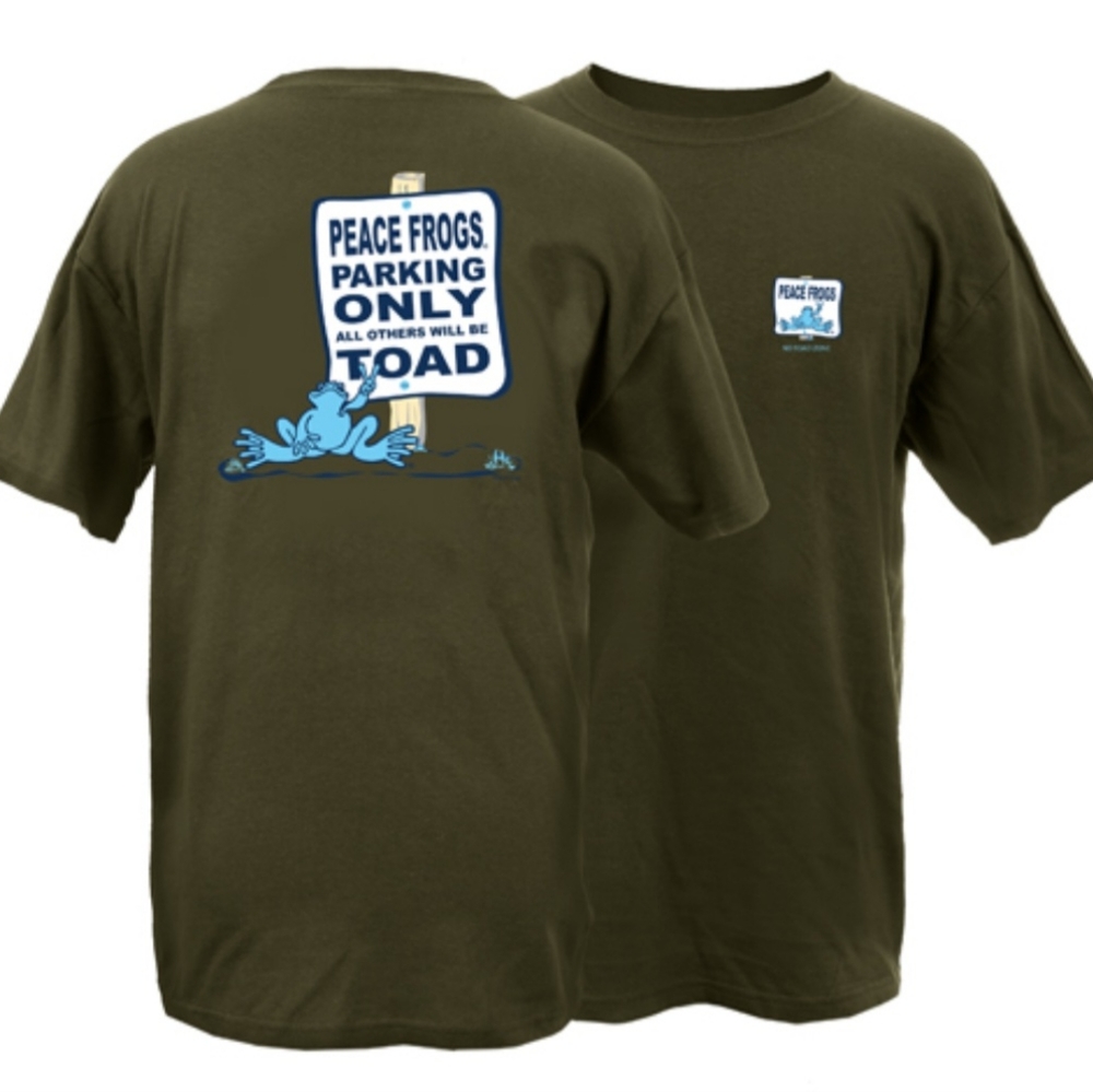 MENS PEACE FROGS CREW NECK SHORT SLEEVE T-SHIRT SIZE XL